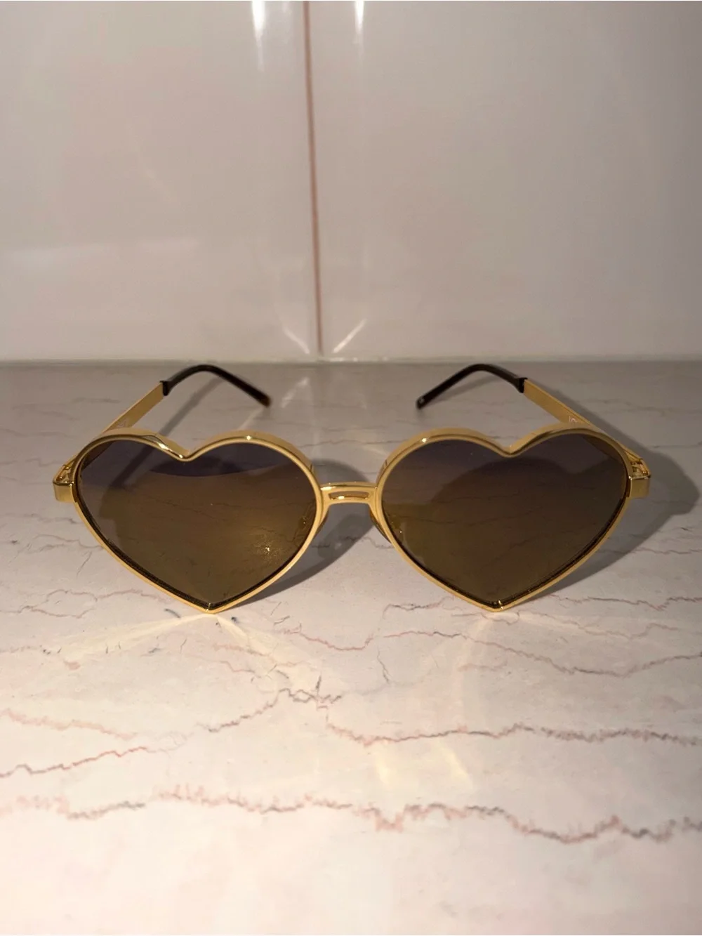 Wildfox Gold Metal Heart Shaped Lolita Sunglasses